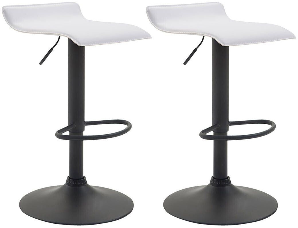 CLP Set of 2 bar stools Dyn V2 artificial leather black white (316116)