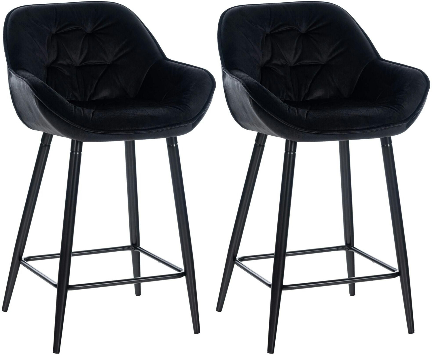 CLP Set of 2 bar stools Gibson velvet black (322236)