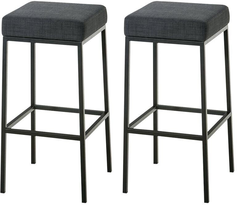 CLP Set of 2 bar stools Montreal 80 fabric black dark gray (314583)