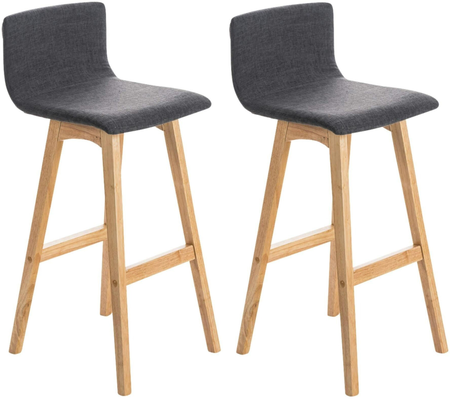 CLP Set of 2 bar stools Taunus fabric Natura light gray (320841)