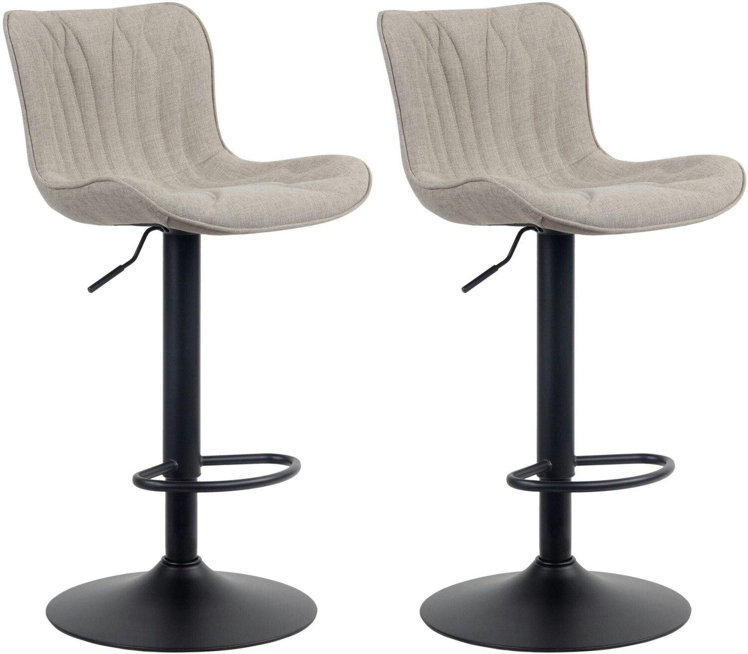 CLP Set of 2 bar stools Linus fabric taupe (322365)