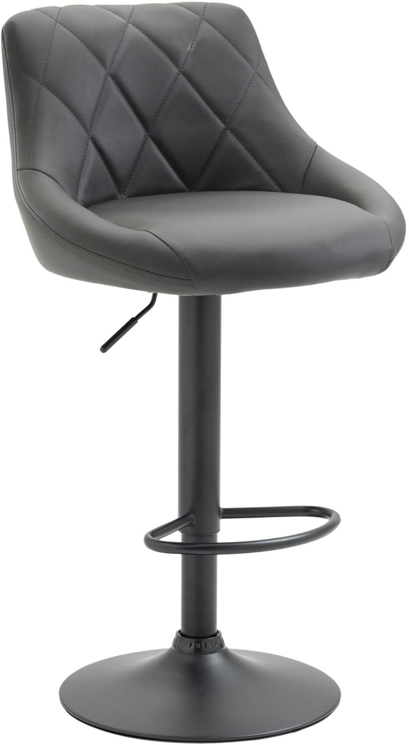 CLP Bar stool Lazio imitation leather black gray (321755)