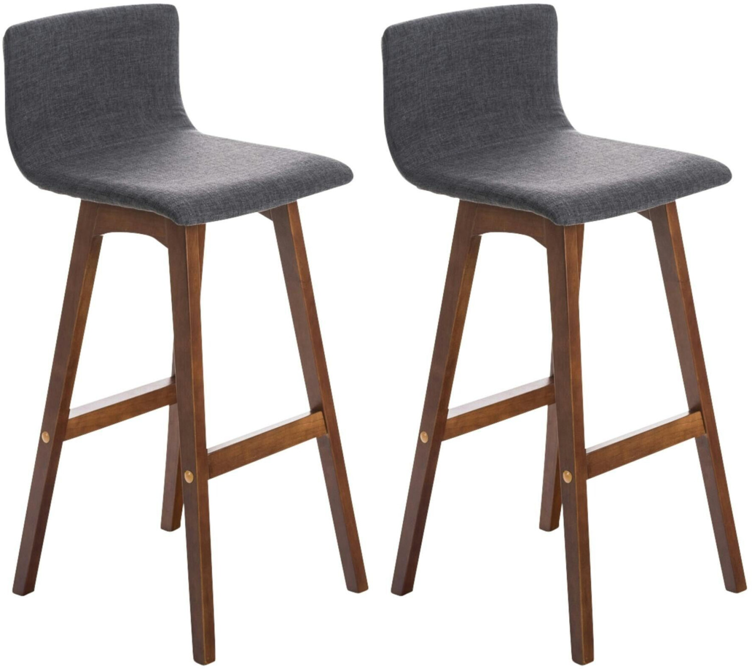 CLP Set of 2 bar stools Taunus fabric walnut light gray (320831)
