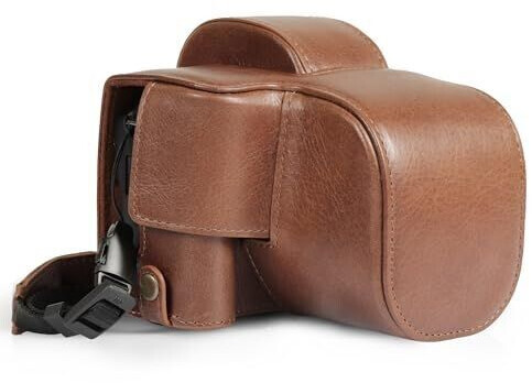 MegaGear Genuine Leather Camera Case for Canon EOS R100 (18-45mm)