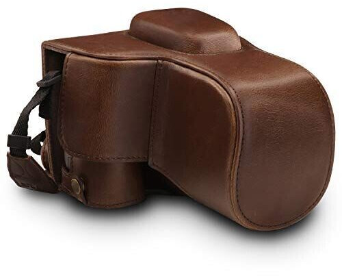 MegaGear MG1536 Nikon D3500 Ever Ready Leather Camera Case and Strap - Dark Brown