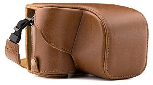 MegaGear MG986 Ever Ready Leather Case and Strap with Battery Access for Sony Alpha A6300/A6000 Camera - Light Brown