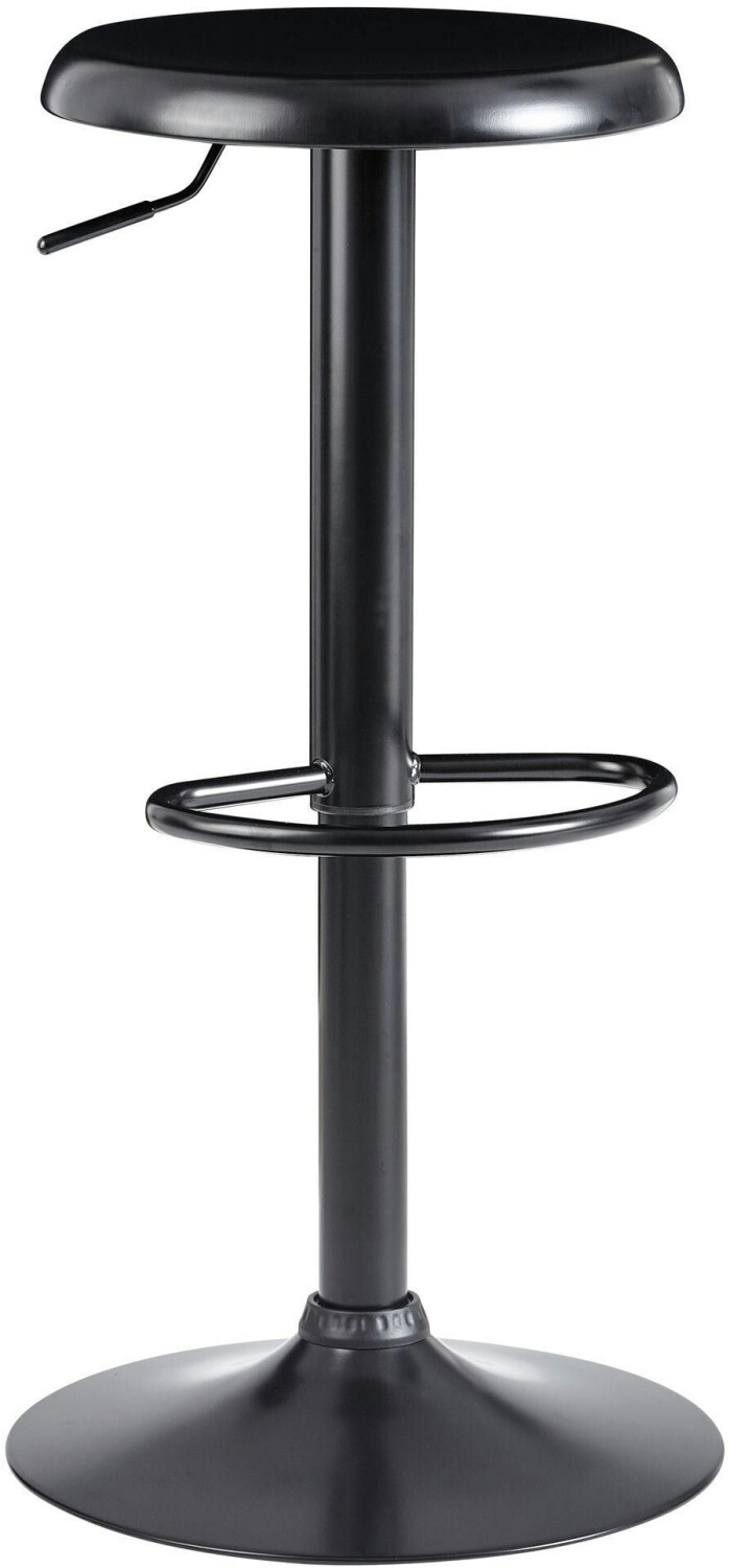 Finebuy Bar Stool Black Stool Metal Bistro Stool Round Counter Stool - Black Metal (FB58288)