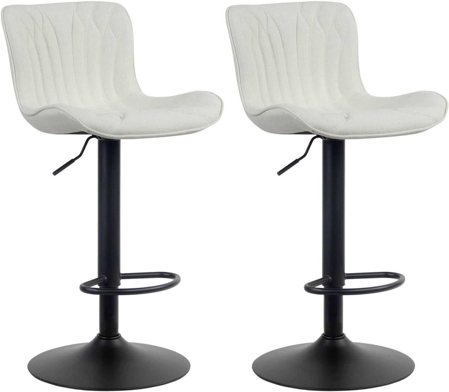 CLP Set of 2 bar stools Linus fabric cream (322368)