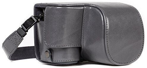 MegaGear MG1233 Ever Ready Leather Case and Strap with Battery Access for Sony Alpha A6500 Camera - Grey