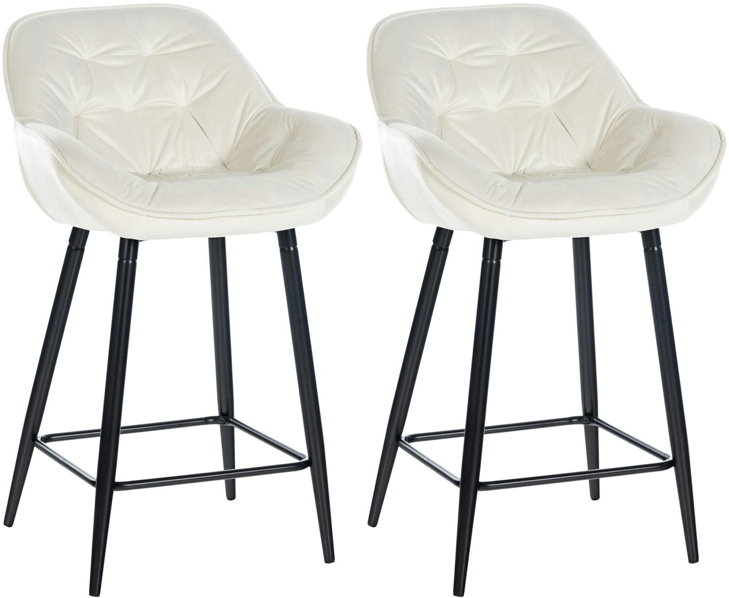 CLP Set of 2 bar stools Gibson 76 velvet cream (322250)