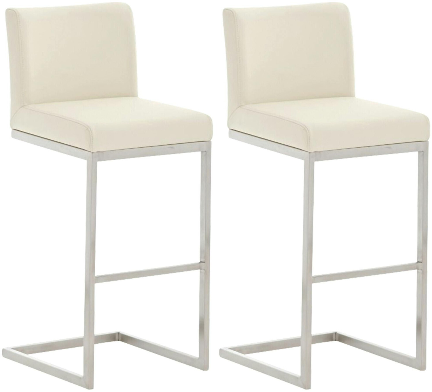 CLP Set of 2 bar stools Paros faux leather cream (317282)