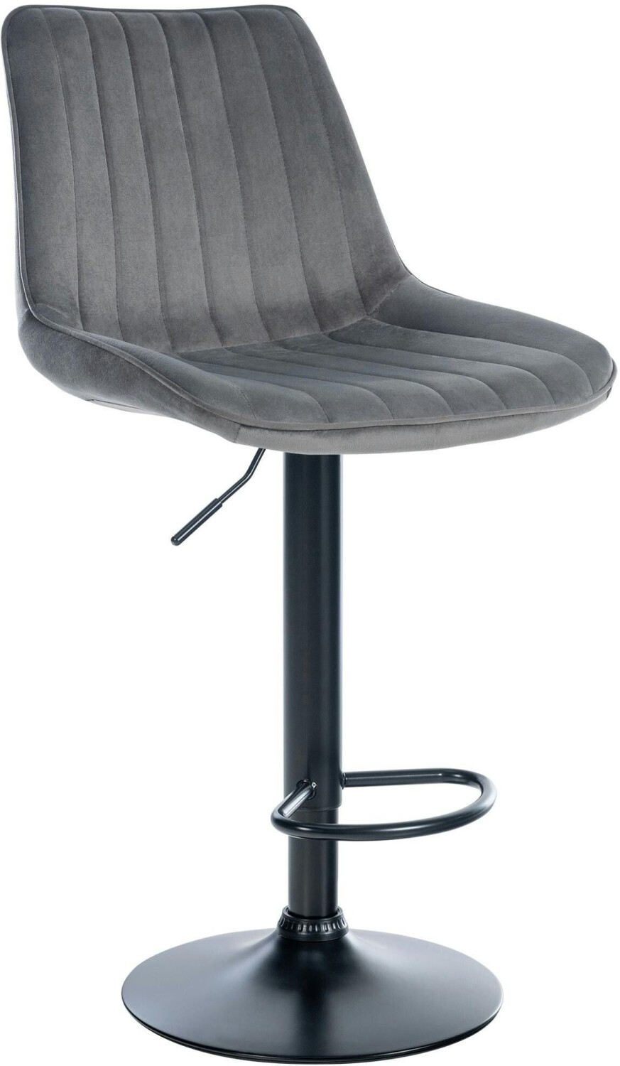 CLP Bar stool Toni velvet black dark gray (321552)