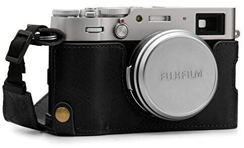 MegaGear MG1894 Ever Ready Genuine Leather Camera Half Case compatible with Fujifilm X100V - Black