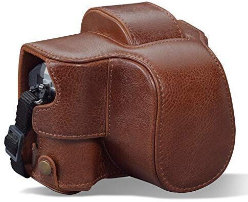 MegaGear MG1933 Ever Ready Genuine Leather Camera Case compatible with Olympus OM-D E-M10 Mark IV - Brown