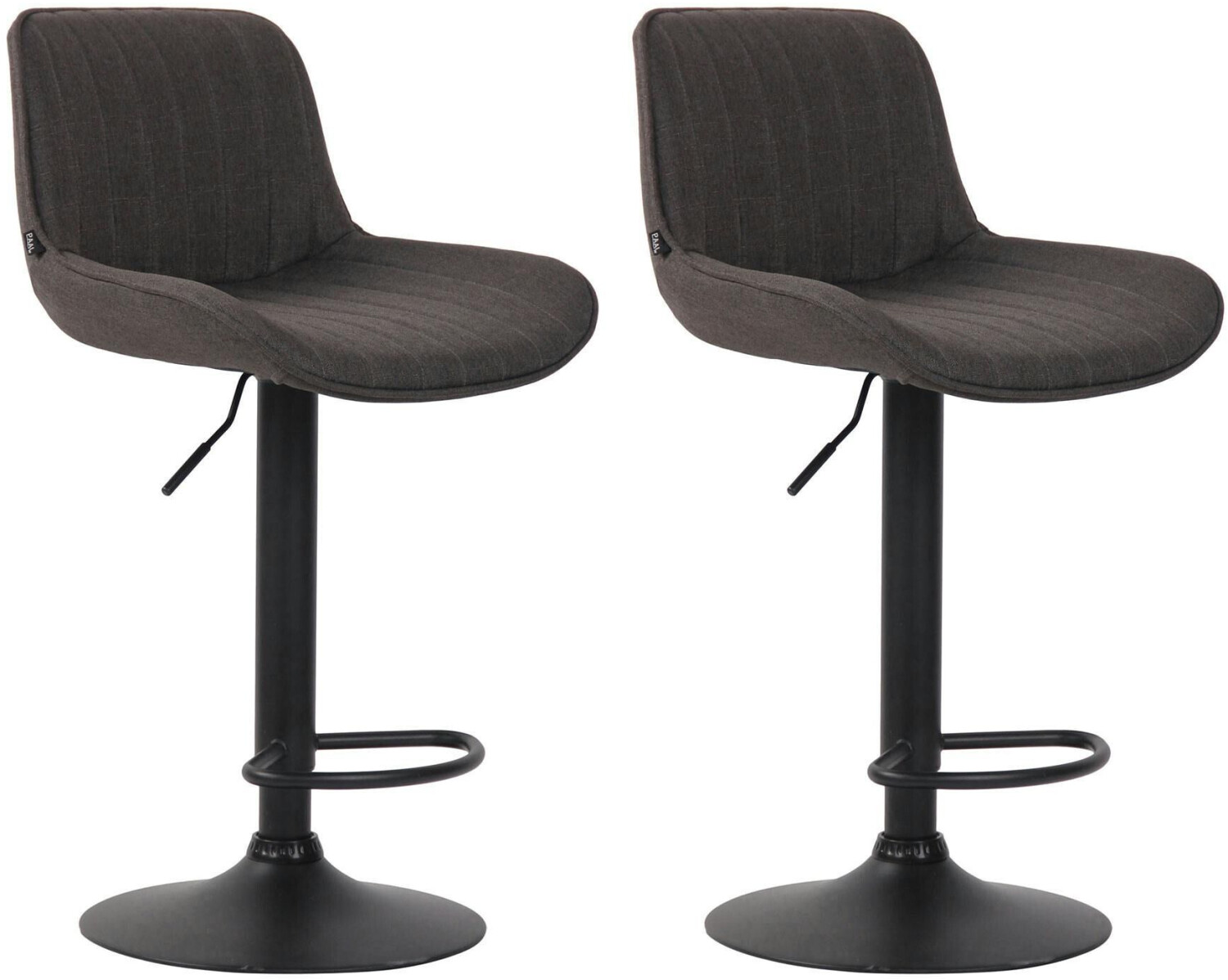 CLP Set of 2 bar stools Lentini fabric black dark gray (320573)