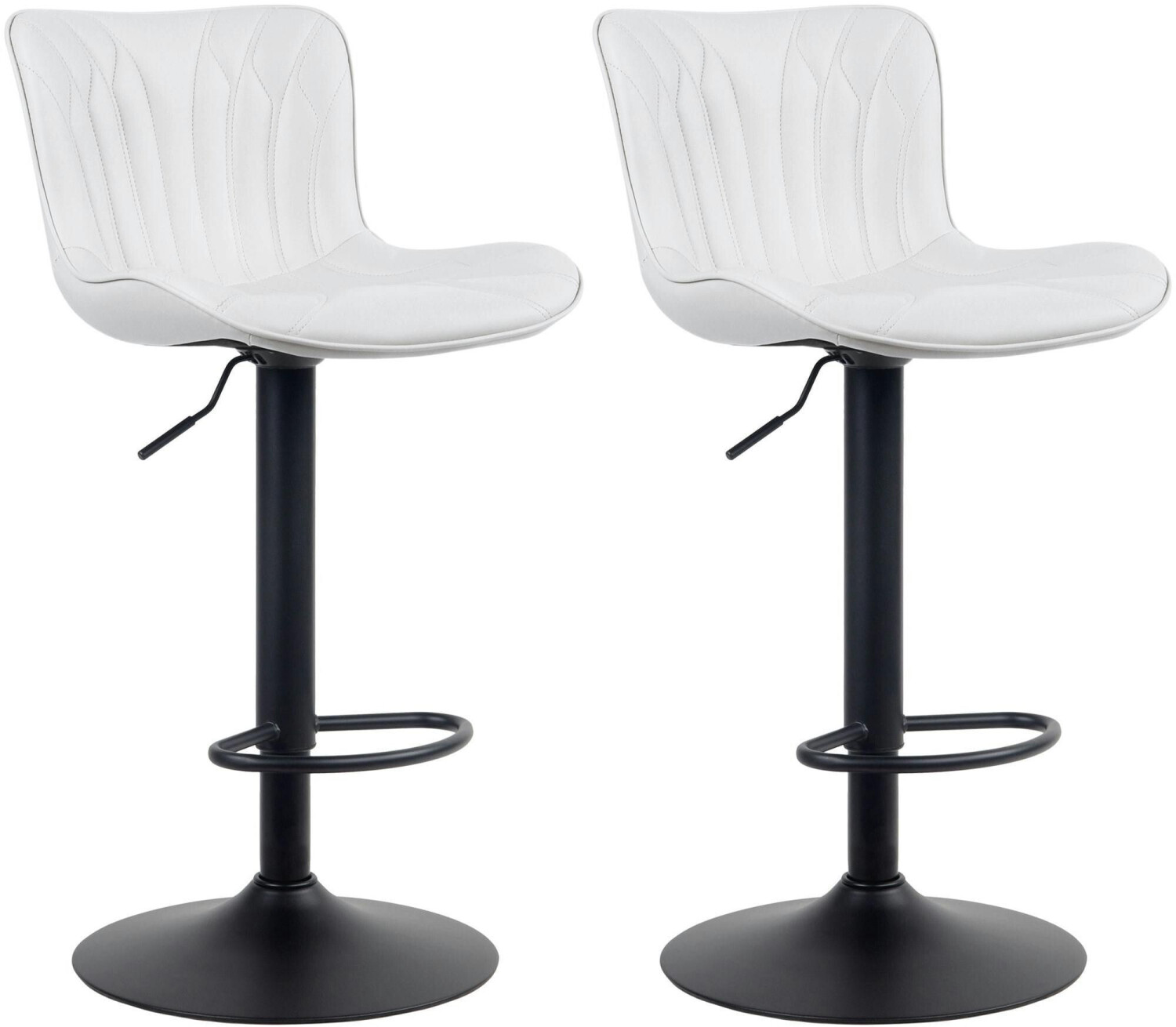 CLP Set of 2 bar stools Linus faux leather white (322359)
