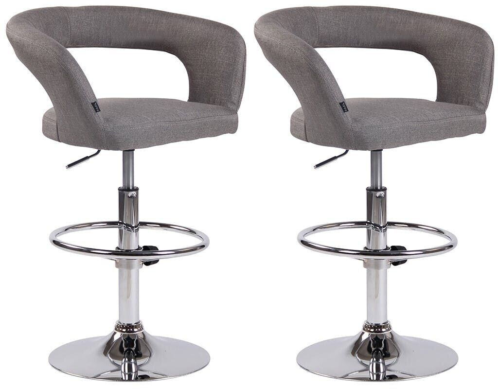 CLP Set of 2 bar stools Jaen fabric gray (316148)