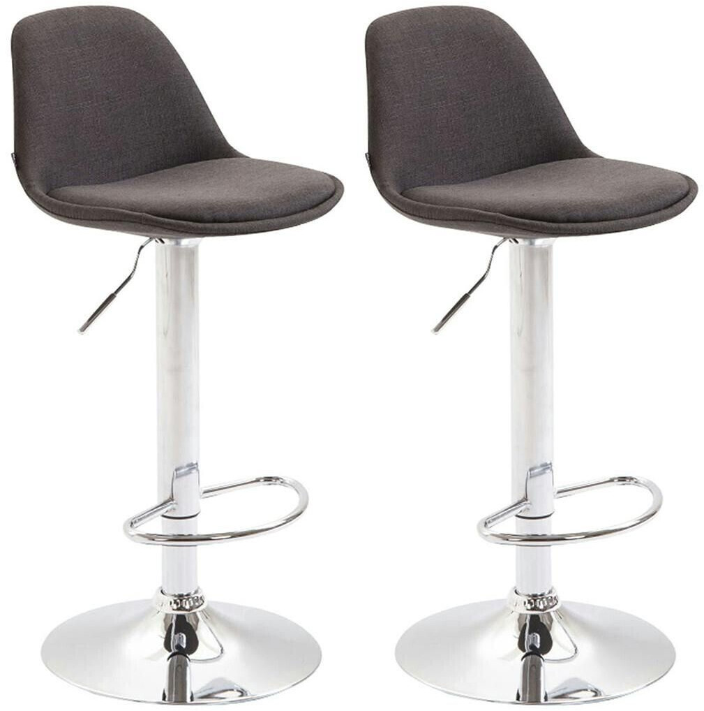 CLP Set of 2 bar stools Kiel fabric dark gray (307010)