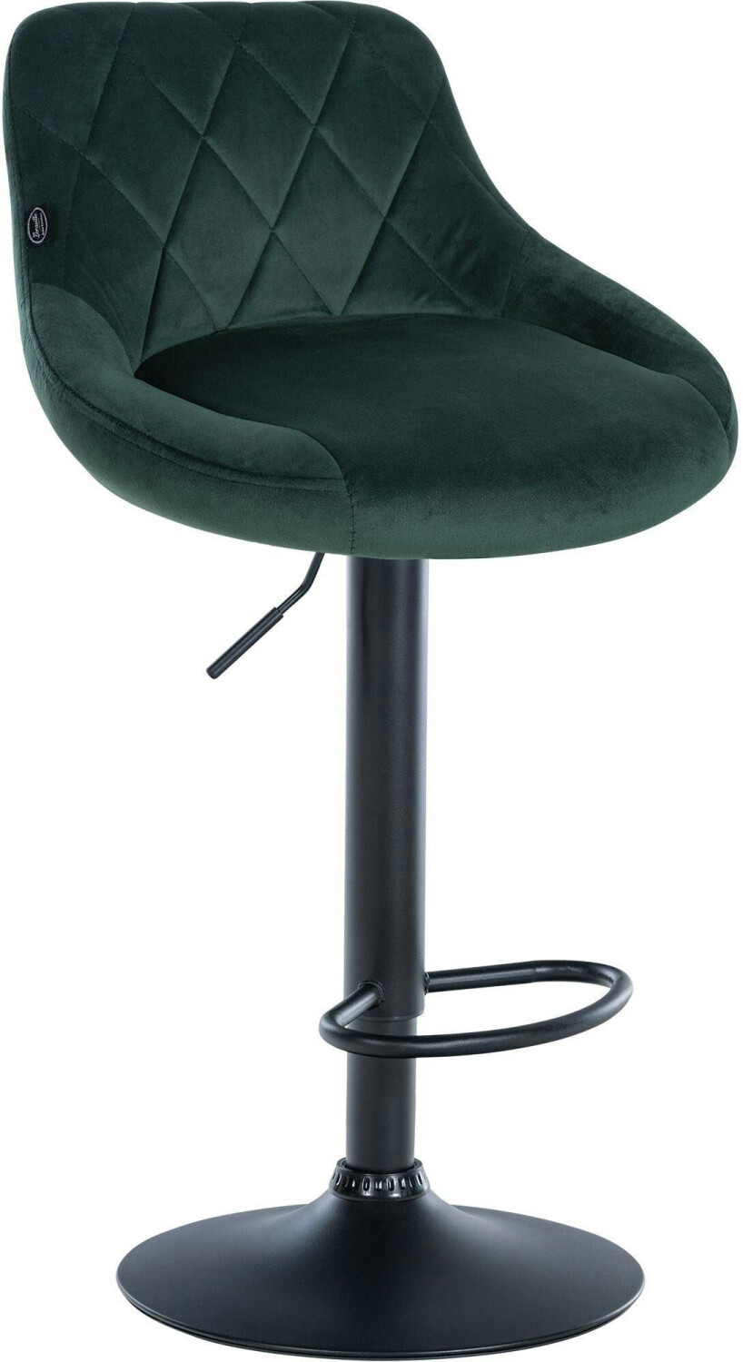 CLP Bar stool Lazio velvet black dark green (322738)