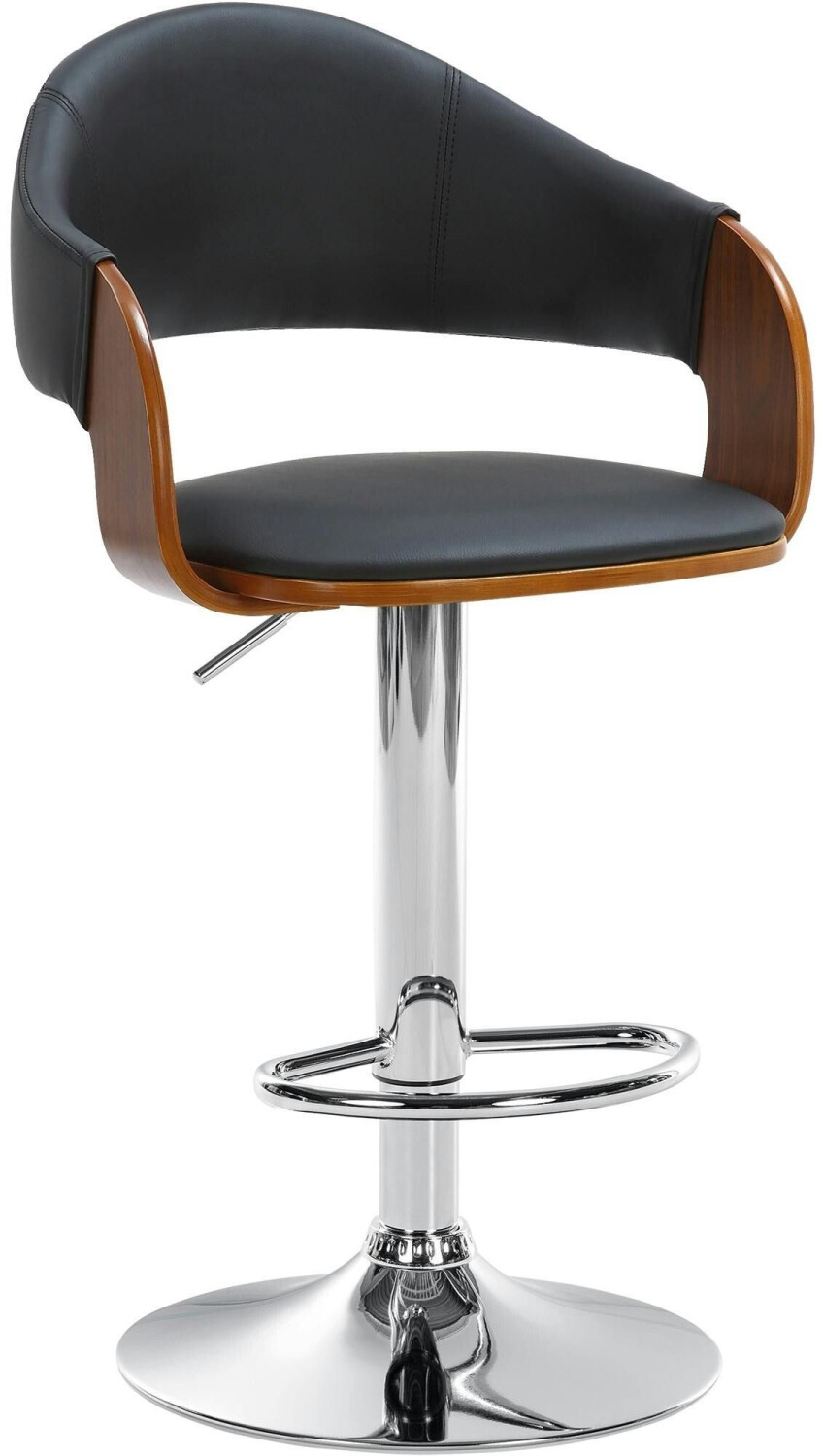 CLP Bar stool Nilse imitation leather chrome walnut/black (322151)