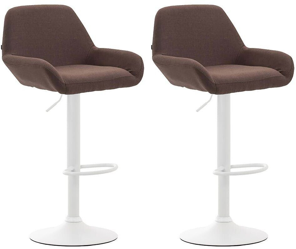 CLP Set of 2 bar stools Braga fabric white brown (316072)