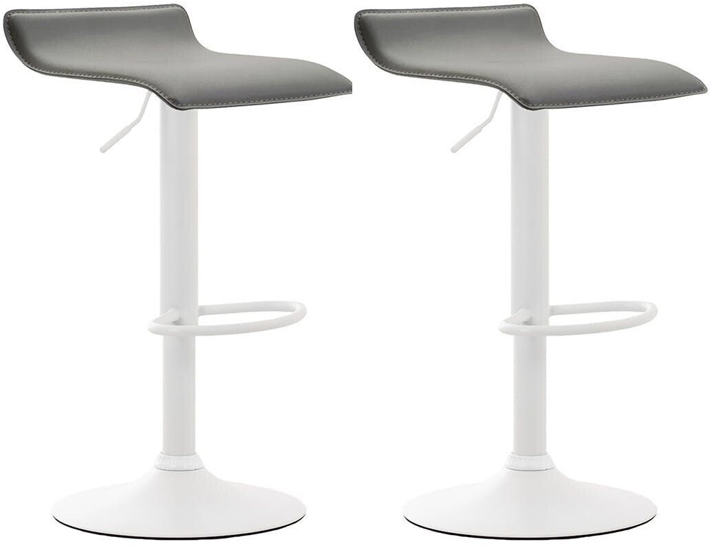 CLP Set of 2 bar stools Dyn V2 artificial leather white gray (316102)