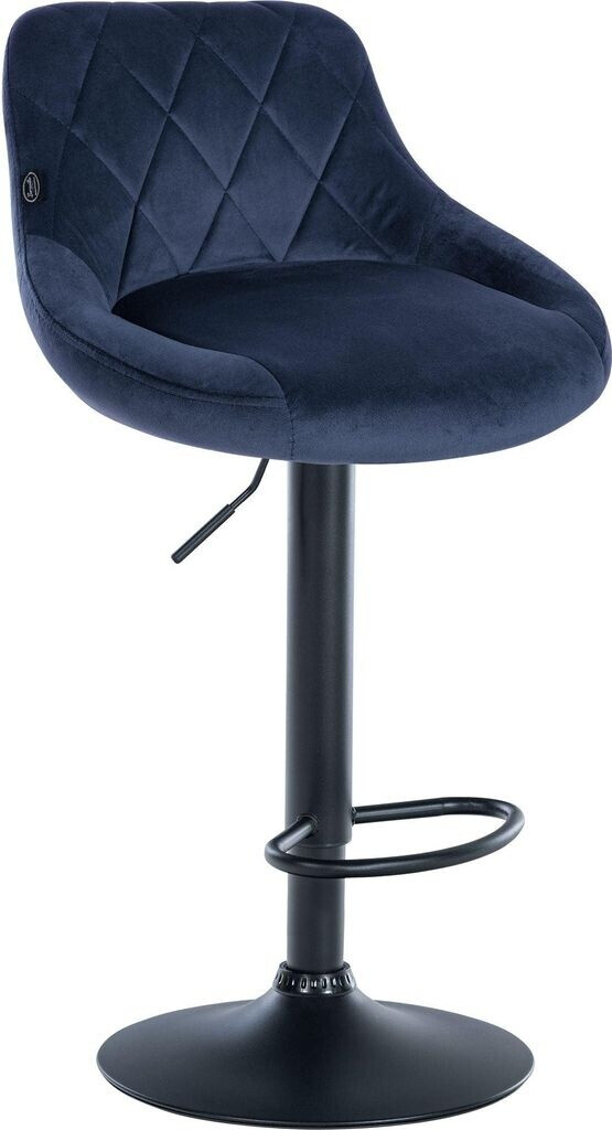 CLP Barhocker Lazio Samt schwarz blau (322733) Barhocker