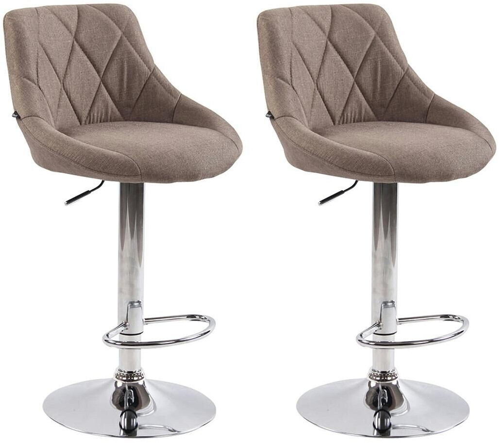CLP Set of 2 bar stools Lazio fabric taupe (307041)