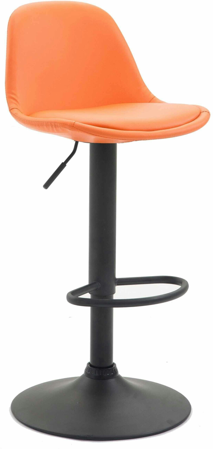 CLP Bar stool Kiel fully upholstered faux leather black orange (308970)