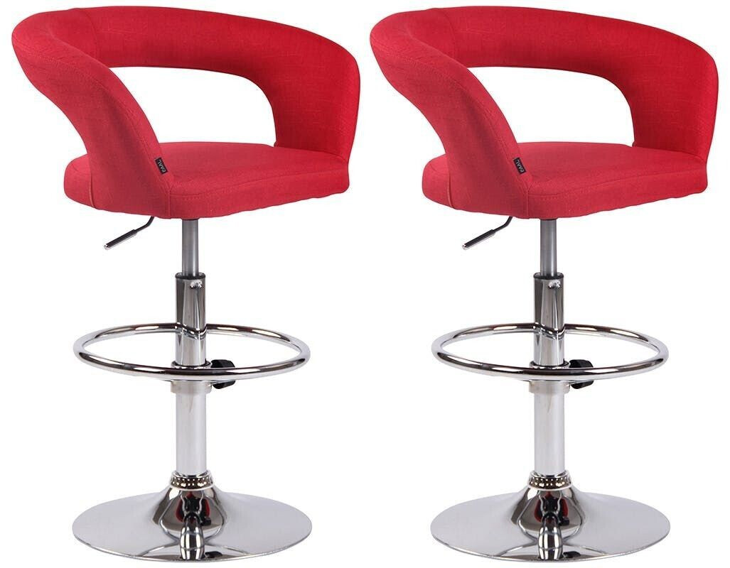 CLP Set of 2 bar stools Jaen fabric red (316152)