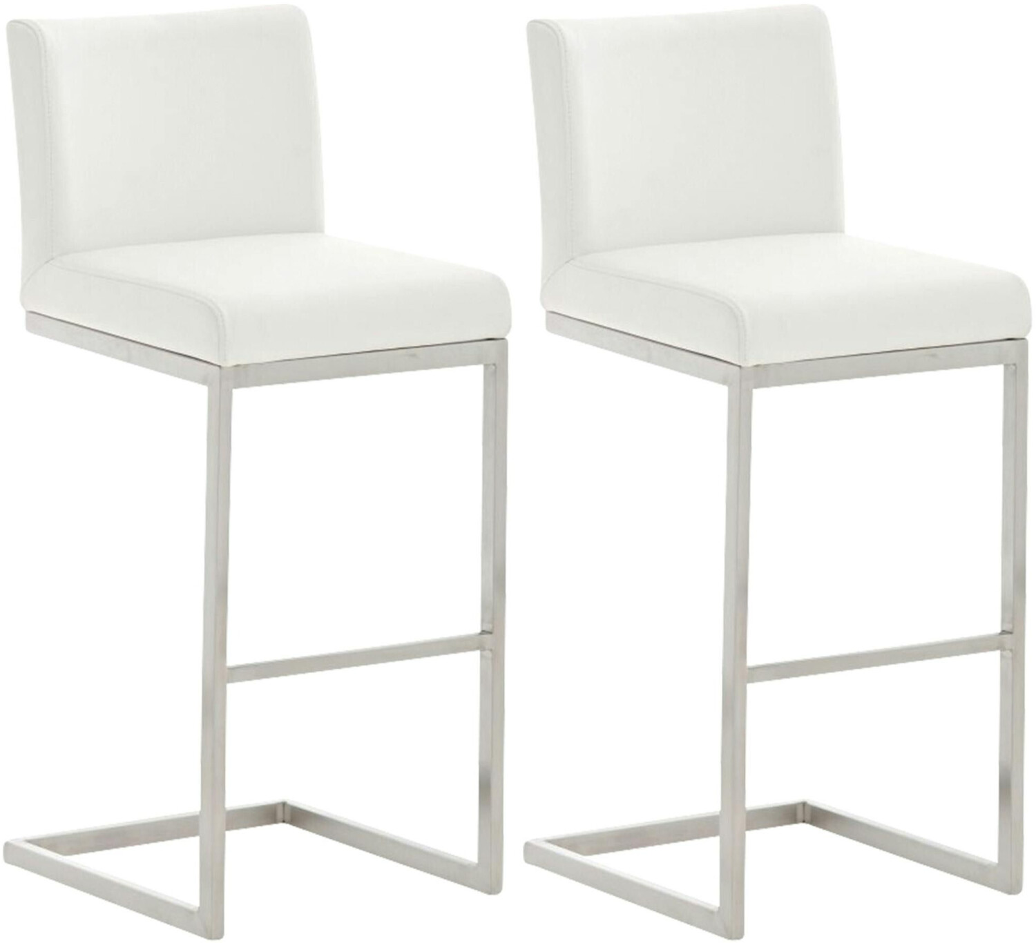 CLP Set of 2 bar stools Paros faux leather white (317281)