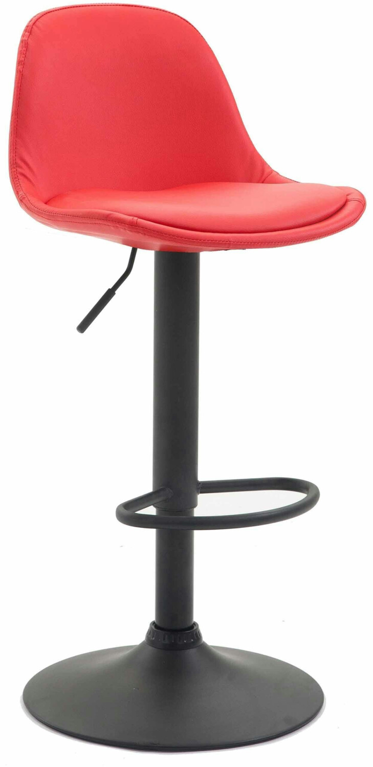 CLP Bar stool Kiel fully upholstered faux leather black red (308967)