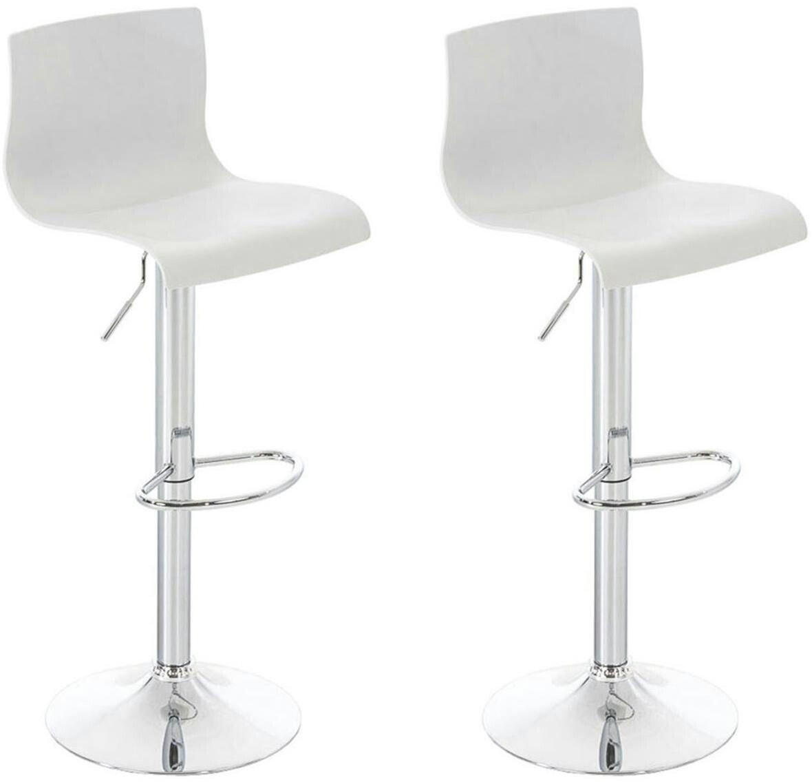 CLP Set of 2 bar stools Hover plastic chrome white (306730)