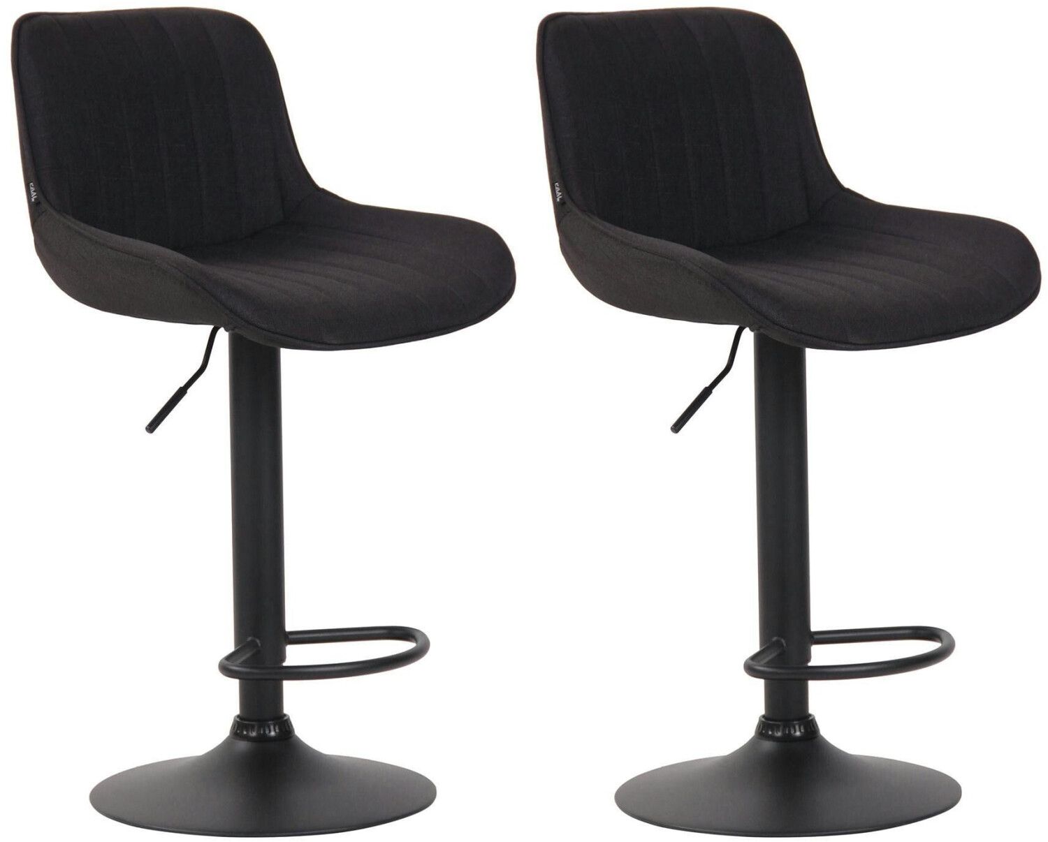 CLP Set of 2 bar stools Lentini fabric black black (320576)