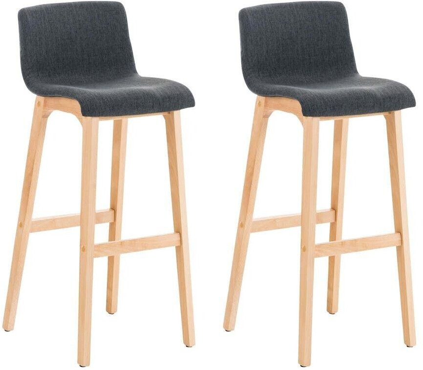 CLP Set of 2 bar stools Hover fabric Natura dark gray (315013)