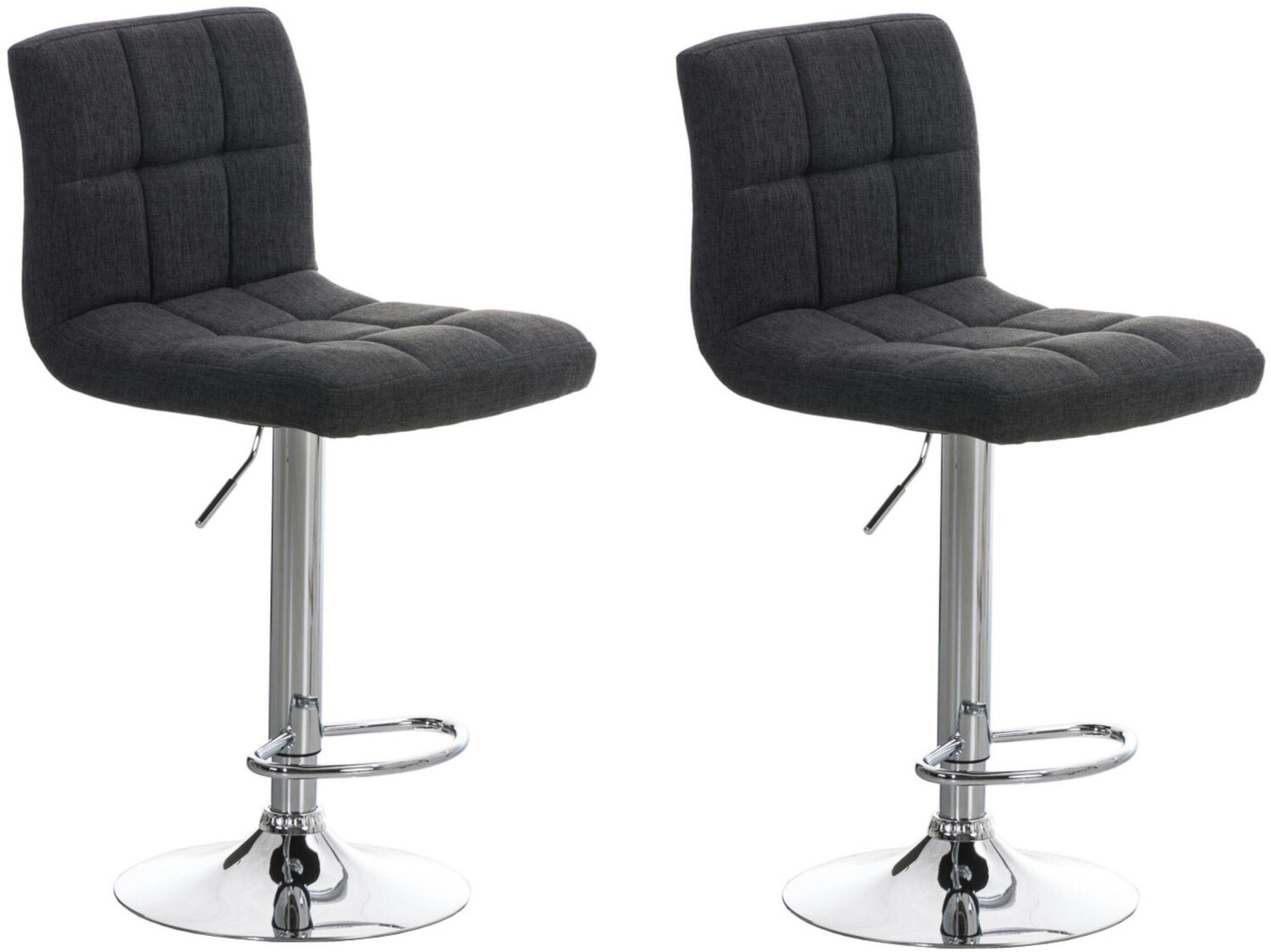 CLP Set of 2 bar stools Peru FABRIC dark gray (318910)