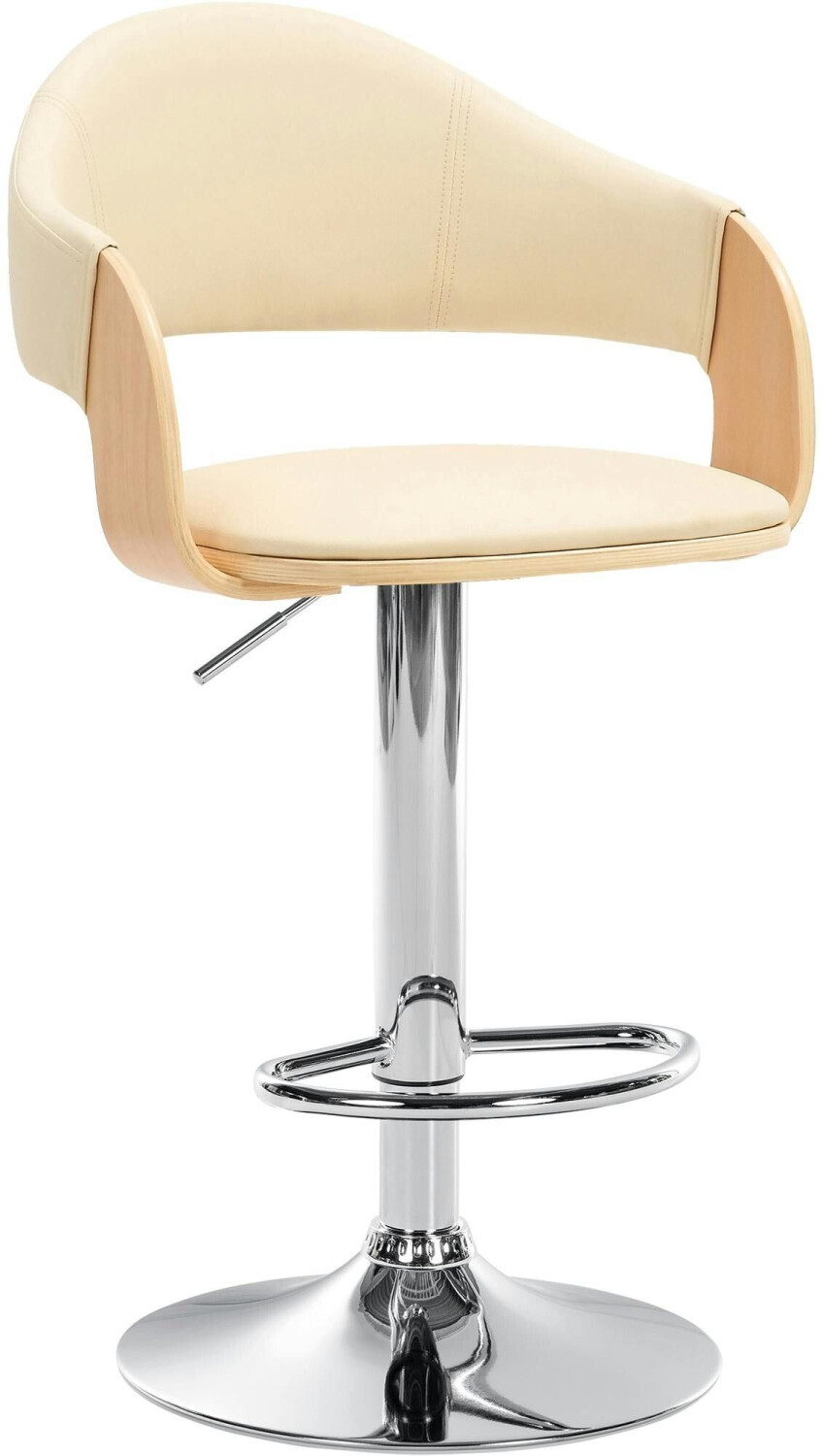 CLP Bar stool Nilse imitation leather chrome natura/cream (322152)