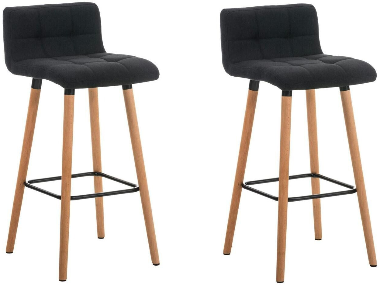 CLP Set of 2 bar stools Lincoln fabric natural black (304945)
