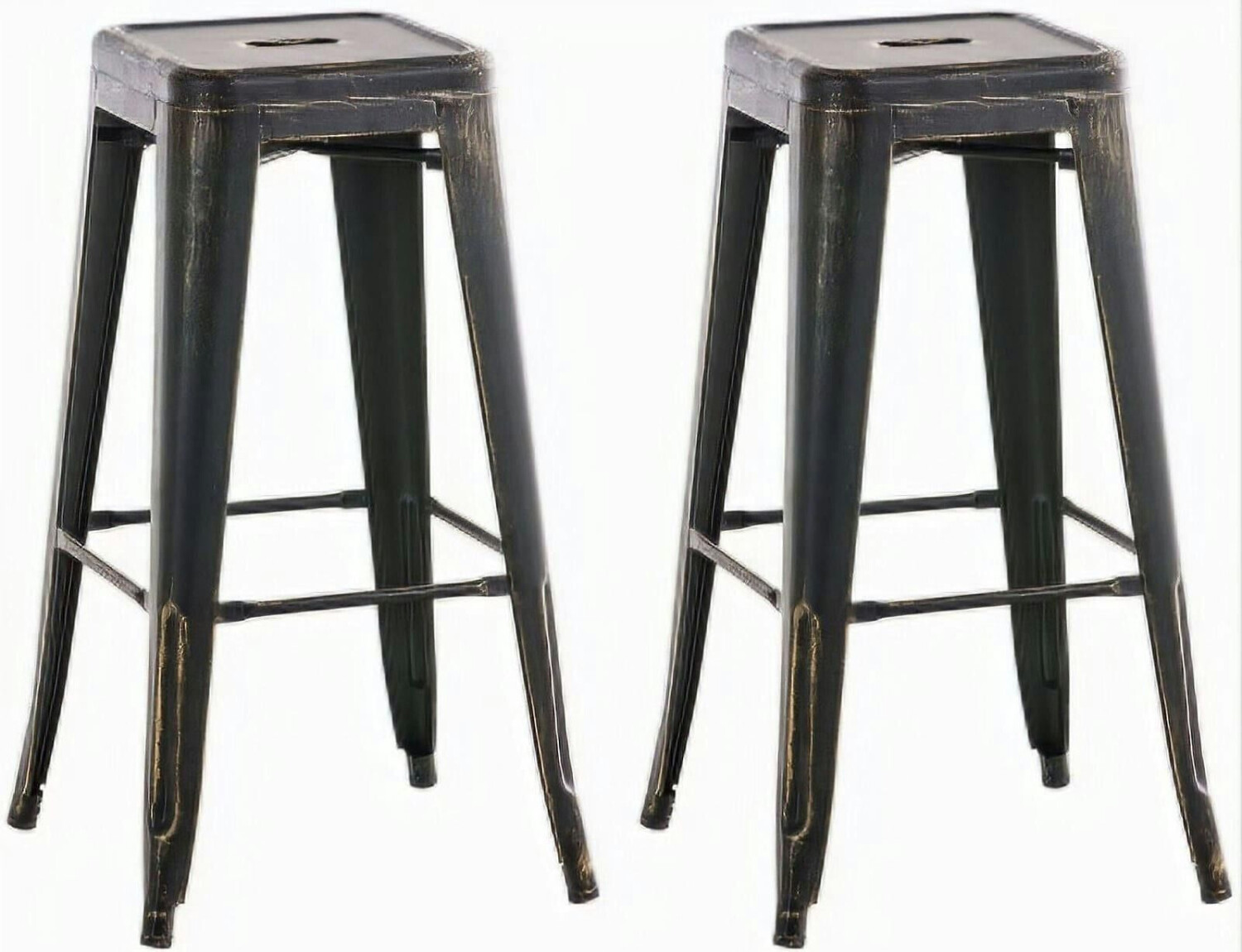 CLP Set of 2 bar stools Joshua black-gold (307608)