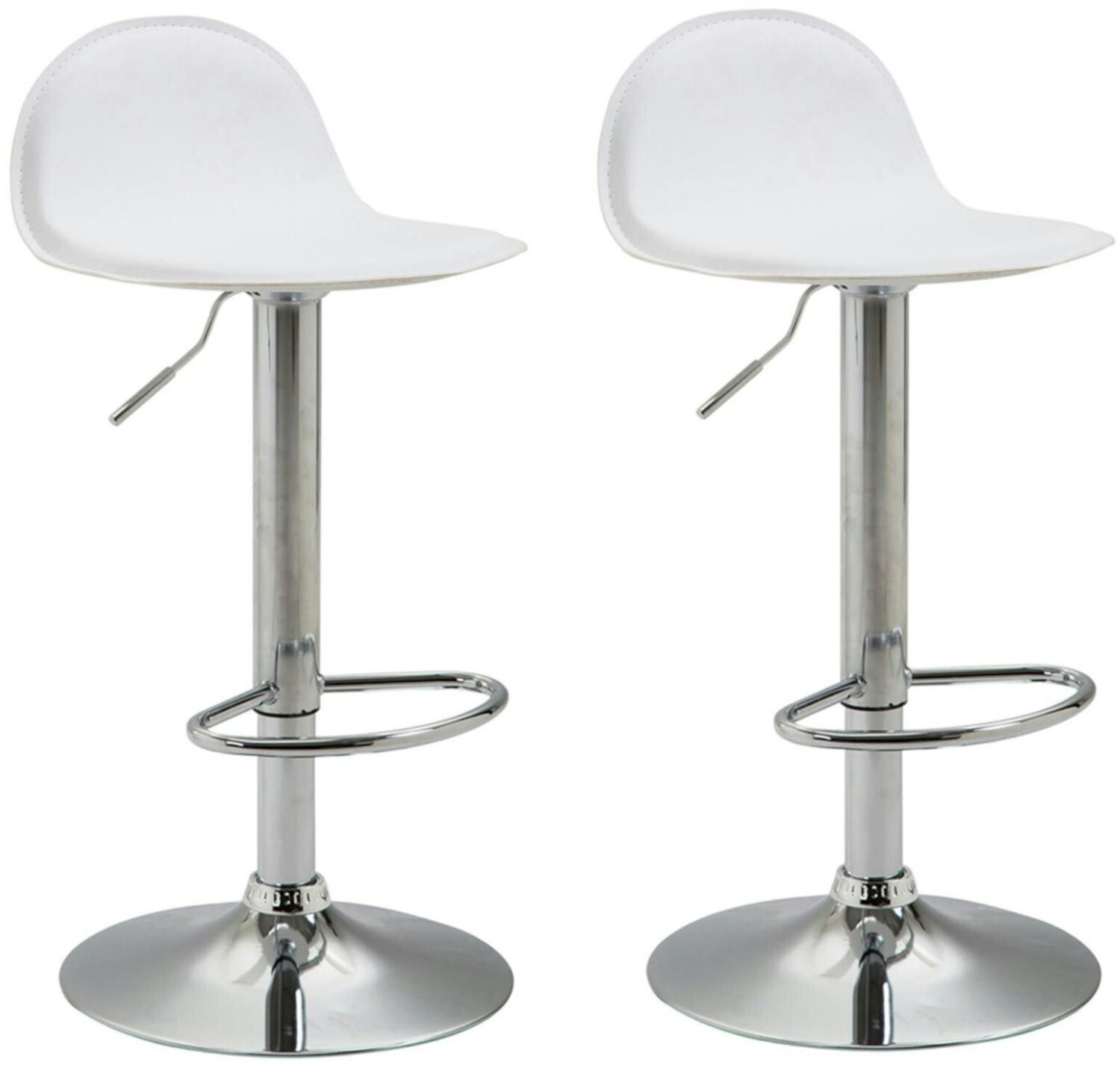 CLP Set of 2 bar stools Lana V2 chrome white (304976)