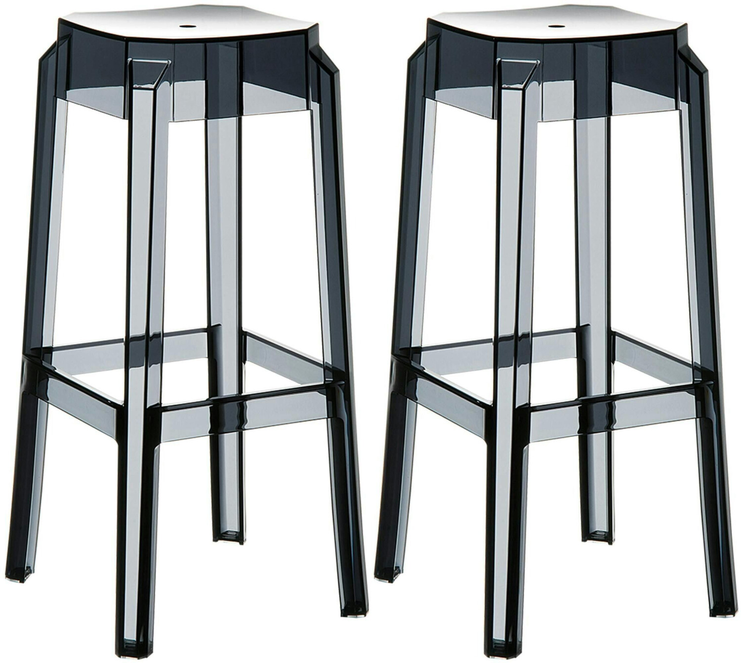 CLP Set of 2 bar stools Fox transparent black (305309)