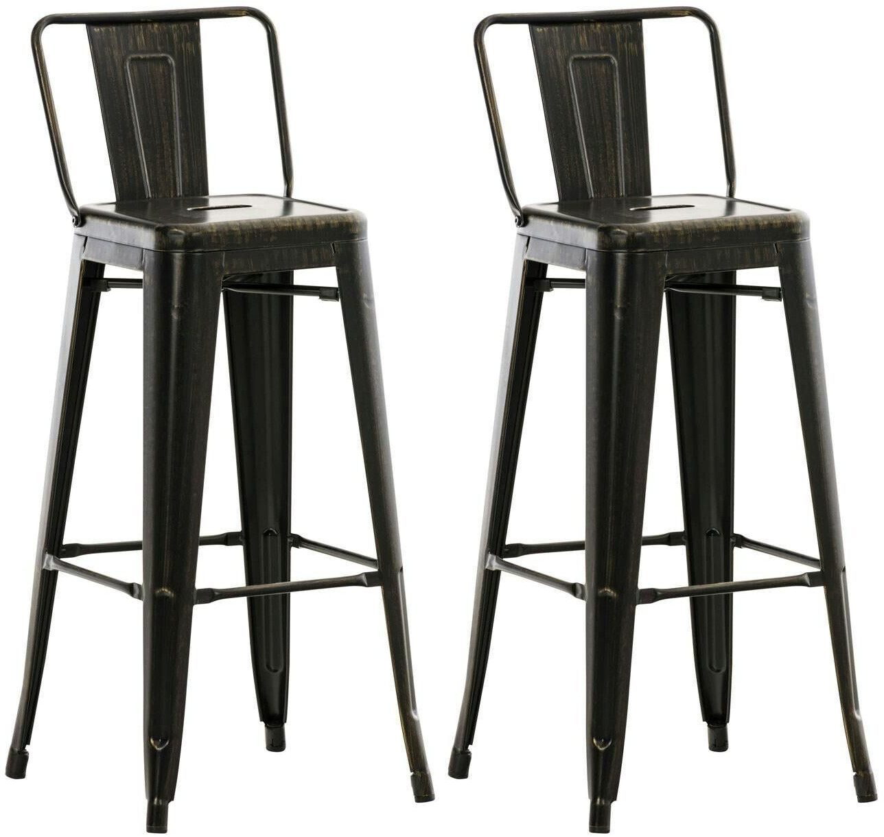CLP Set of 2 bar stools Mason black-gold (307505)