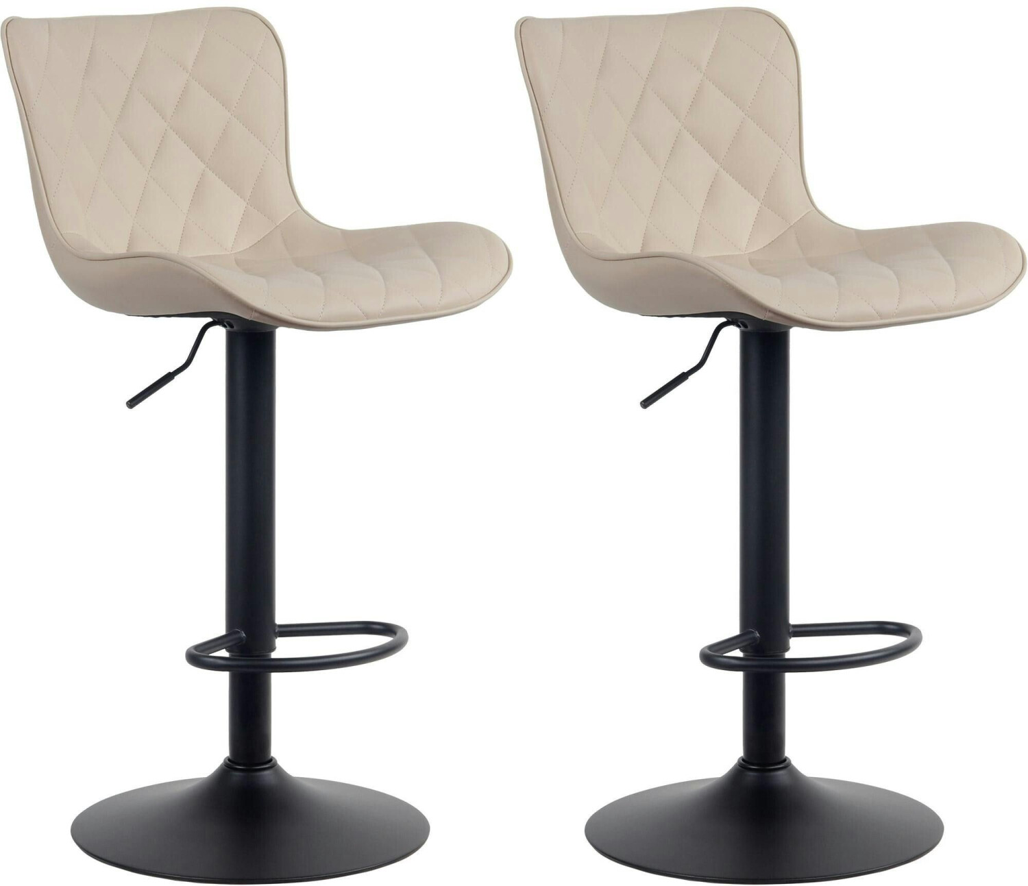 CLP Set of 2 bar stools Emma faux leather cream (322348)