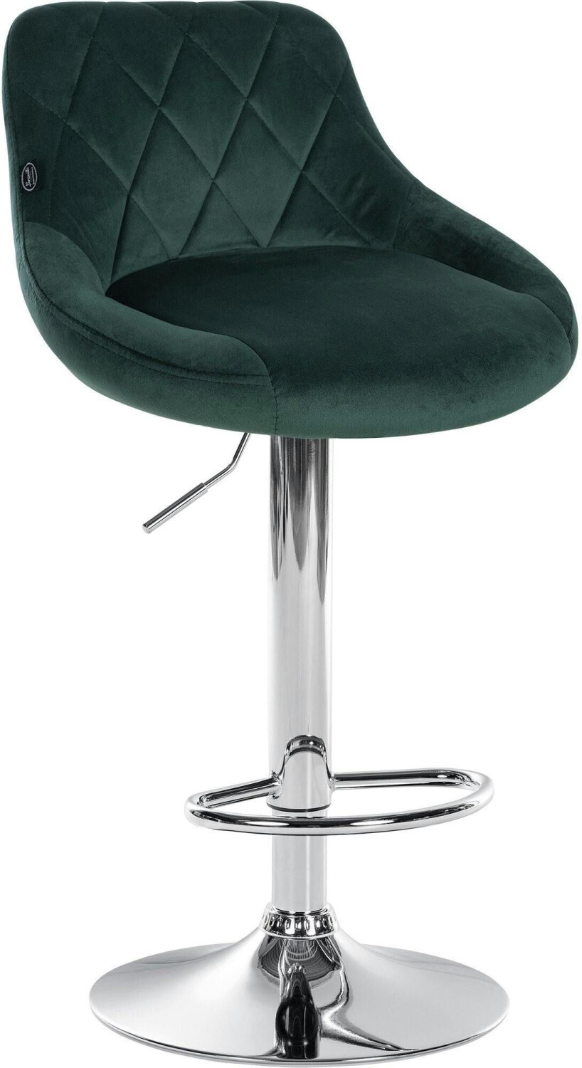 CLP Bar stool Lazio velvet chrome dark green (322731)