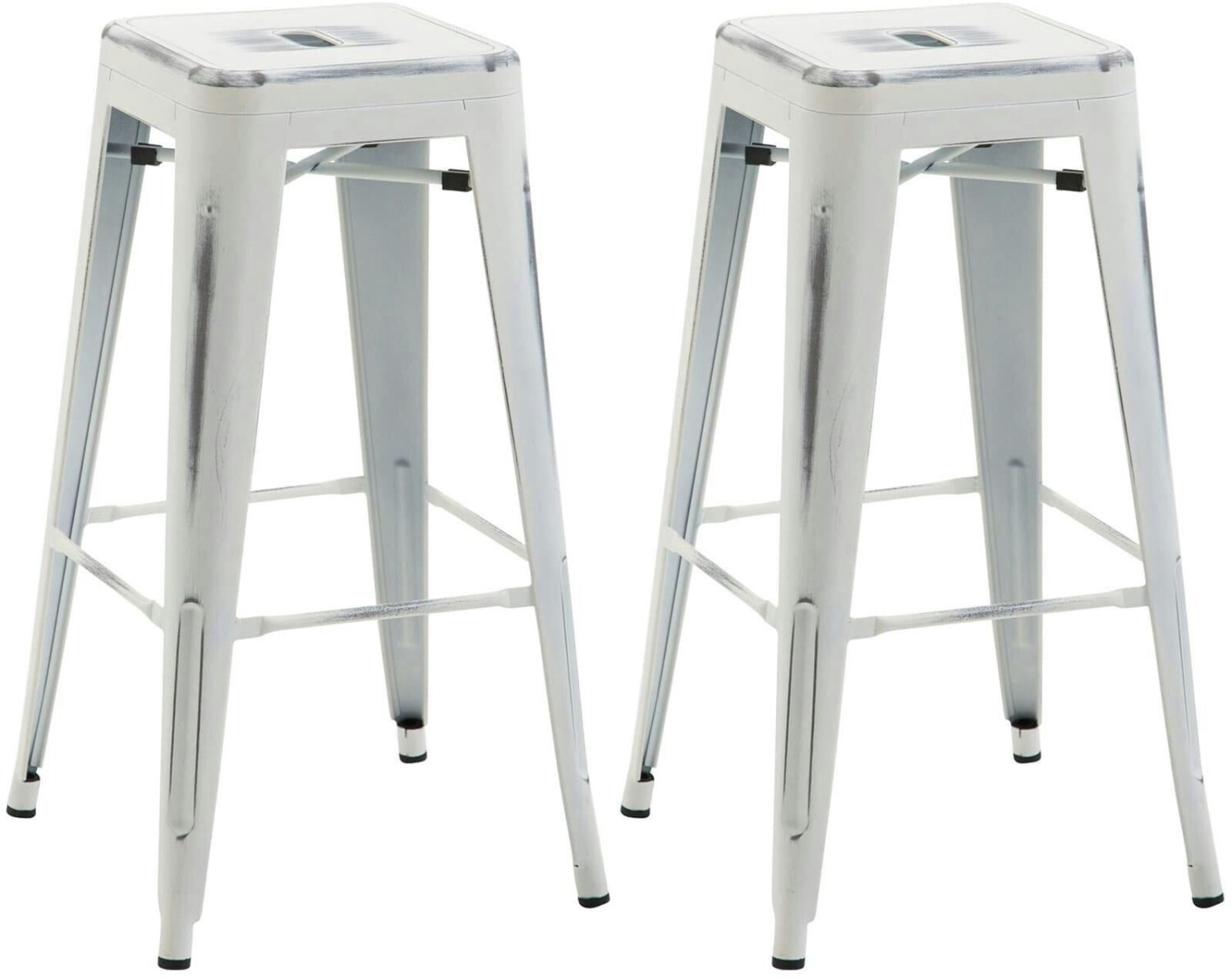 CLP Set of 2 bar stools Joshua V2 antique white (314339)