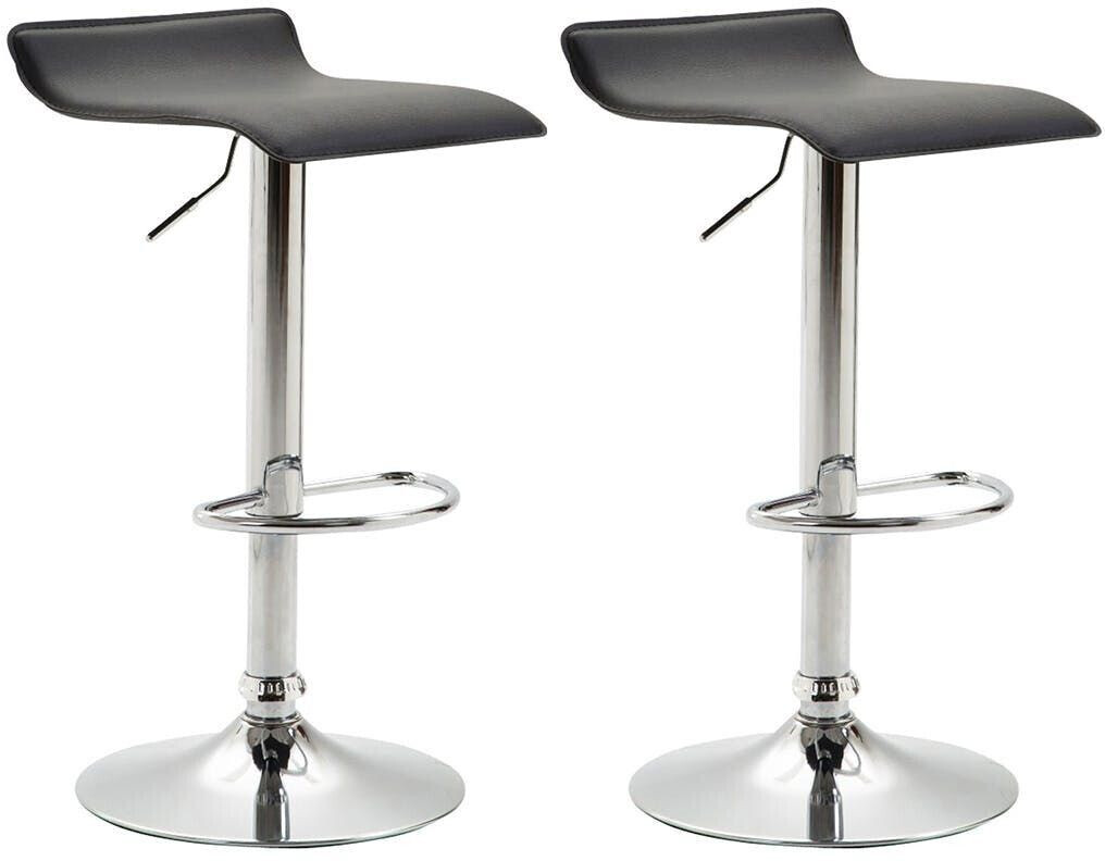 CLP Set of 2 bar stools Dyn V2 imitation leather chrome black (316097)
