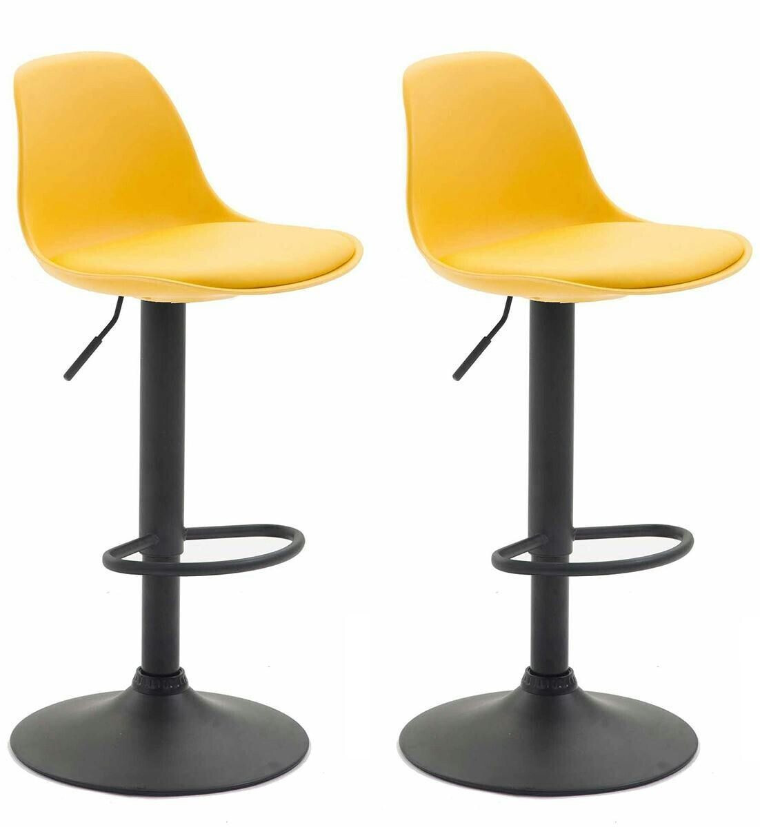 CLP Set of 2 bar stools Kiel plastic black yellow (314178)