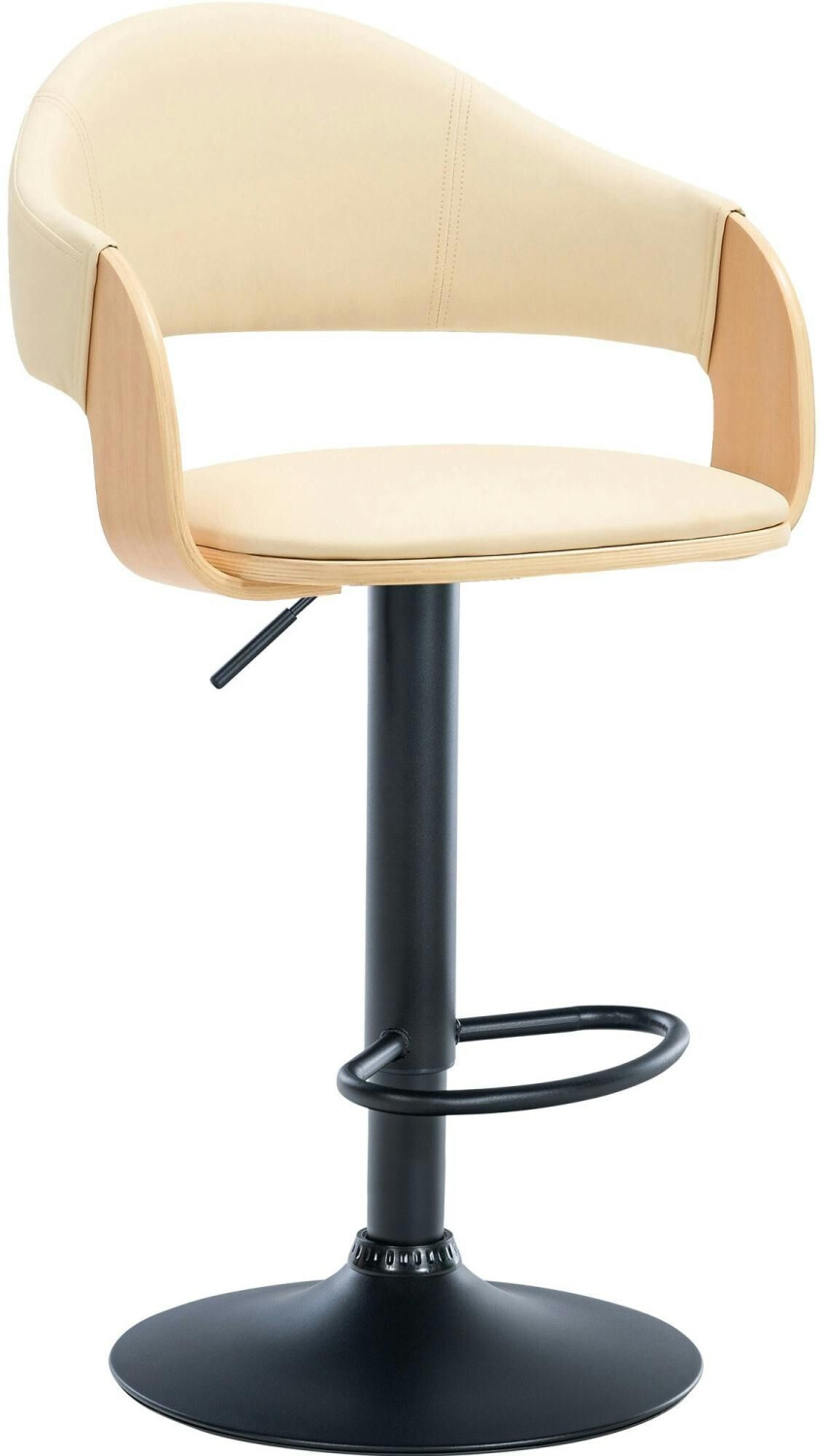 CLP Bar stool Nilse imitation leather black natural/cream (322149)