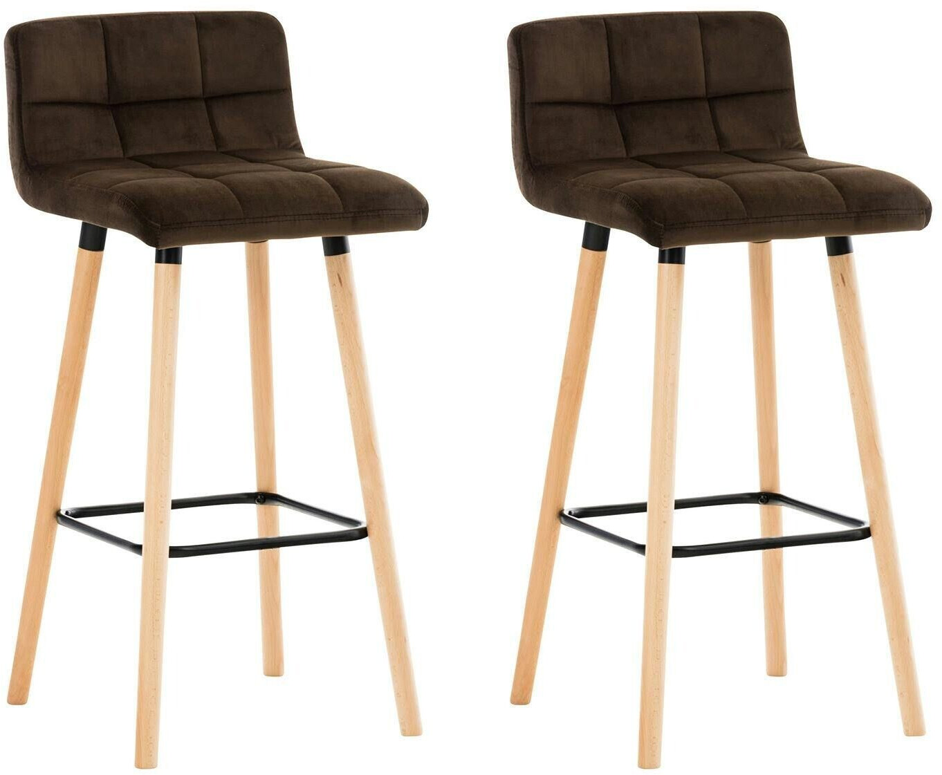 CLP Set of 2 bar stools Lincoln velvet brown (312826)