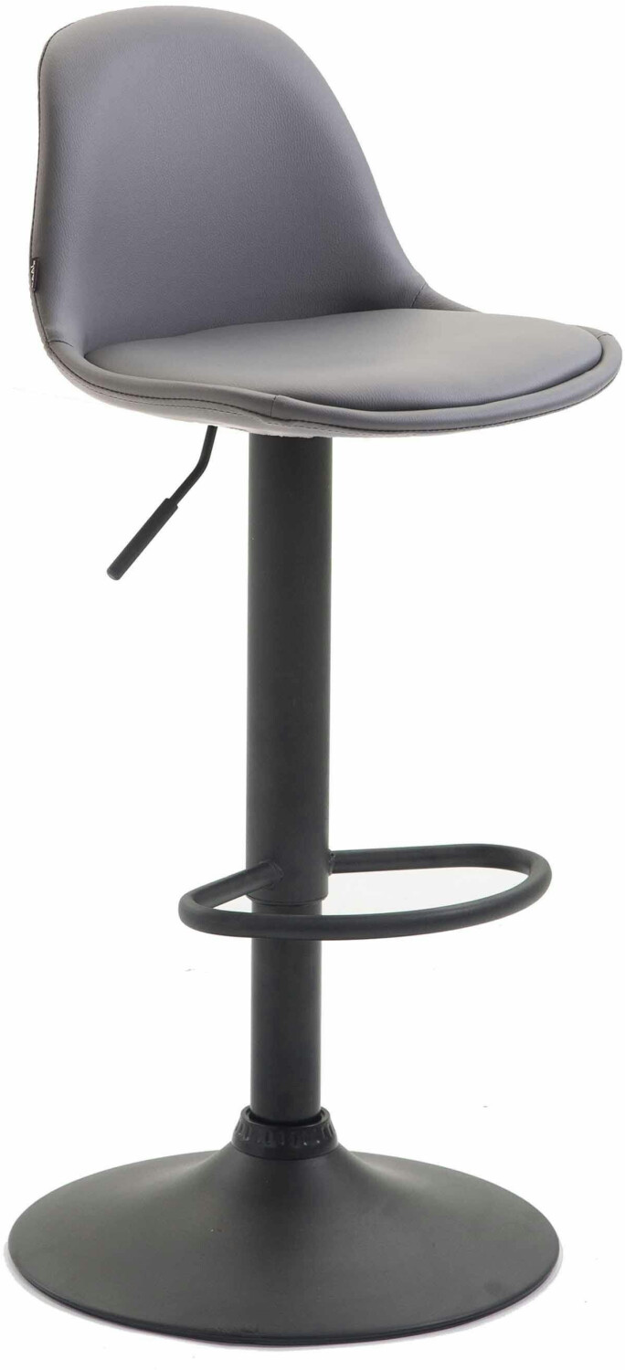 CLP Bar stool Kiel fully upholstered faux leather black gray (308966)